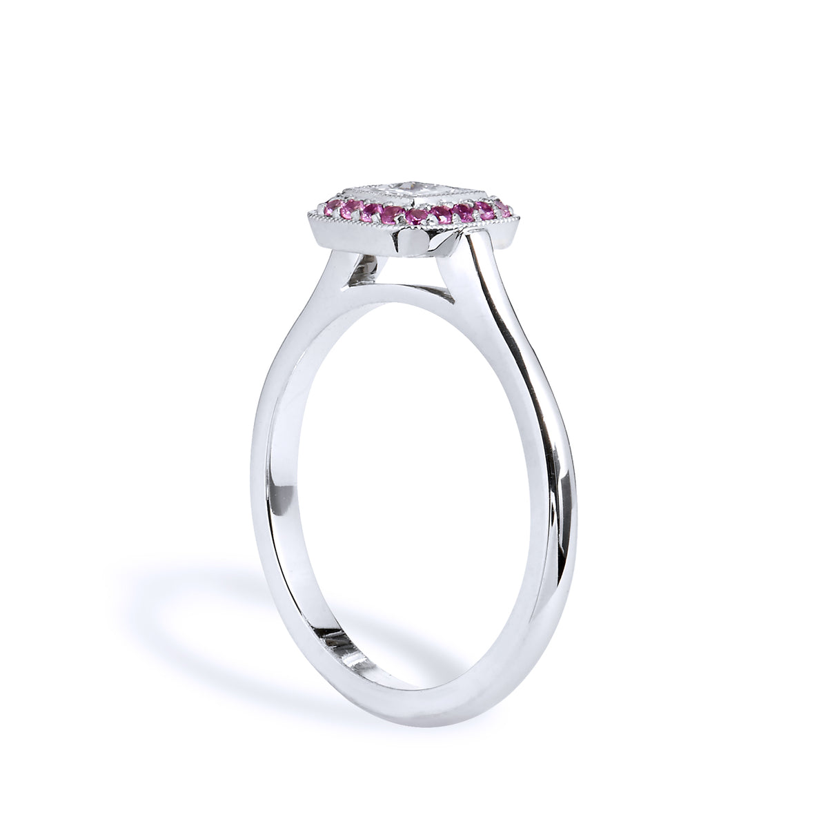 0.40ct Diamond and Pink Sapphire Ring - Alternate View 2
