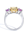Three Stone Pink Sapphire And Diamond Ring Rings H&H Jewels