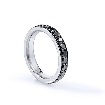 1.65 Carat Black Diamond Band Ring Rings H&H Jewels