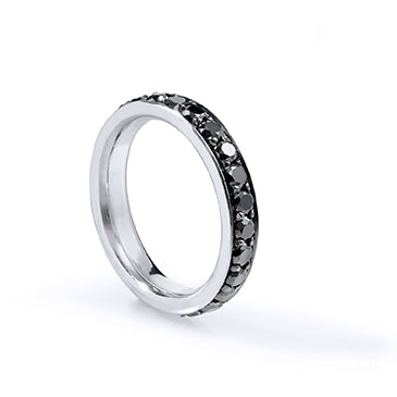 1.65 Carat Black Diamond Band Ring Rings H&amp;H Jewels