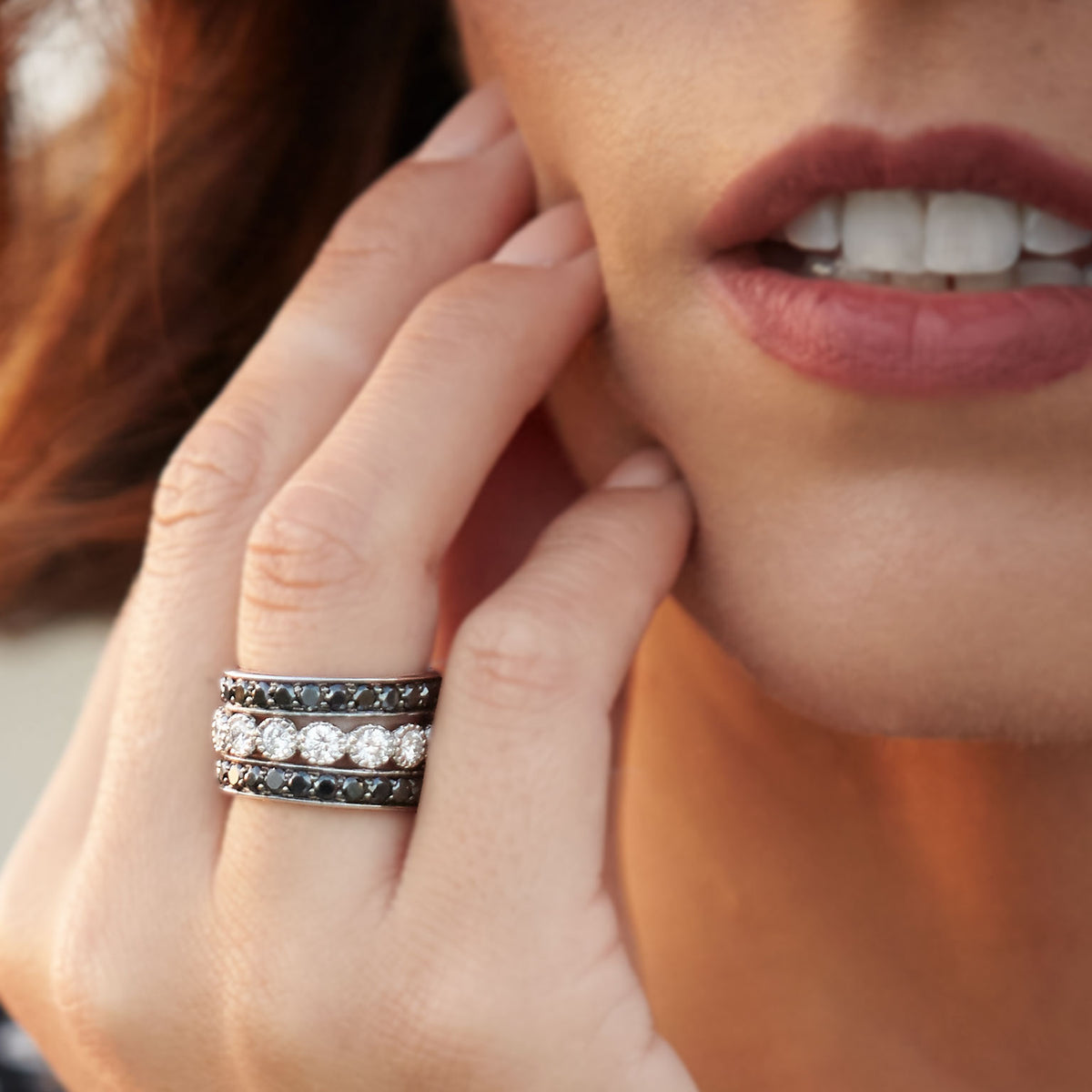 1.65 Carat Black Diamond Band Ring - Alternate View 2