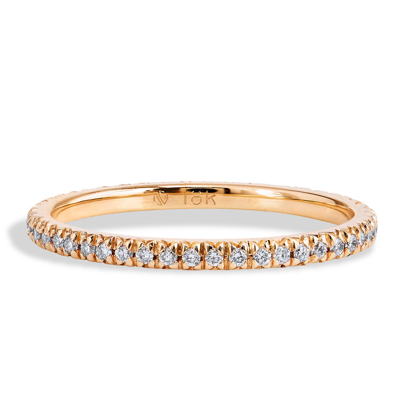 0.23 Carat Diamond 18 Karat Rose Gold Eternity Band Ring Rings H&H Jewels