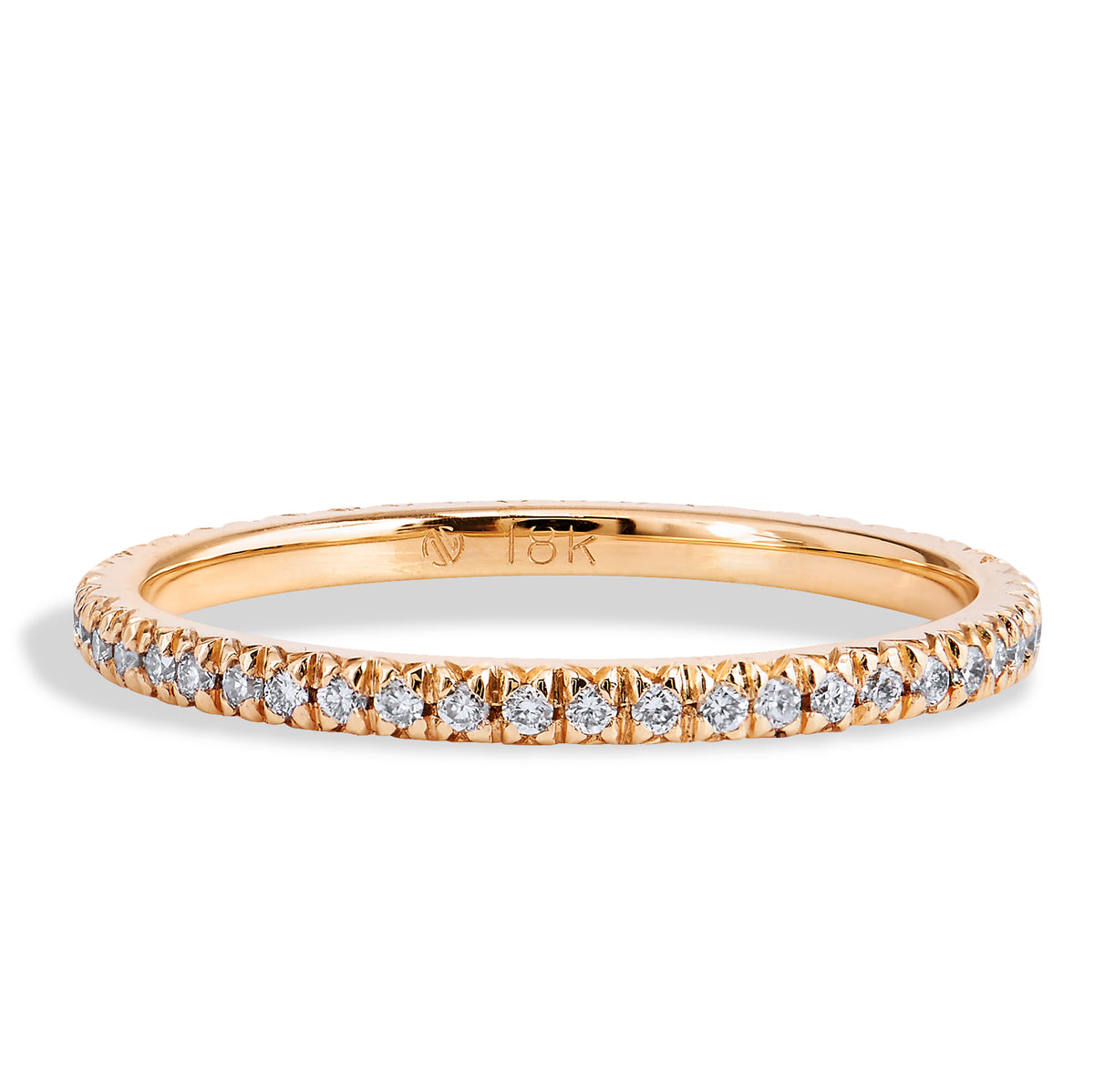 0.23 Carat Diamond 18 Karat Rose Gold Eternity Band Ring Rings H&H Jewels