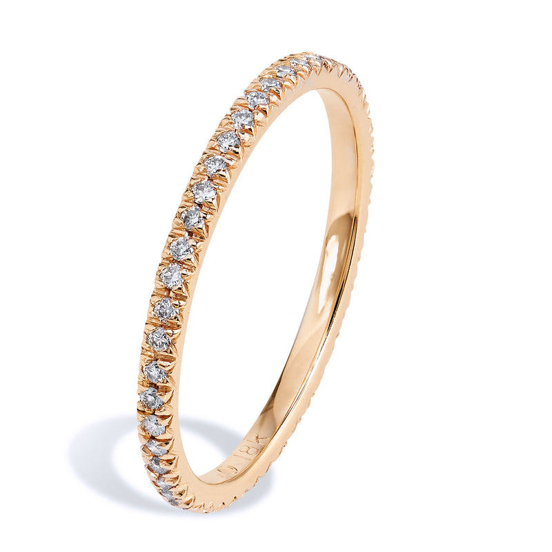 0.23 Carat Diamond 18 Karat Rose Gold Eternity Band Ring Rings H&H Jewels