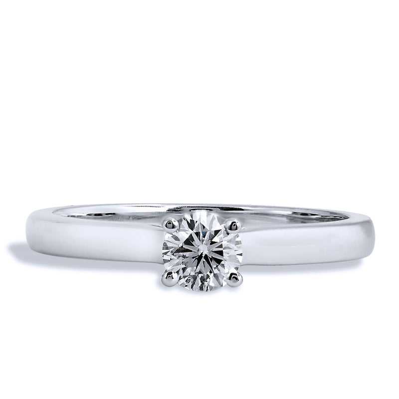 0.34 Carat Round Brilliant Cut Diamond Solitaire Gold Engagement Ring Engagement Rings H&H Jewels