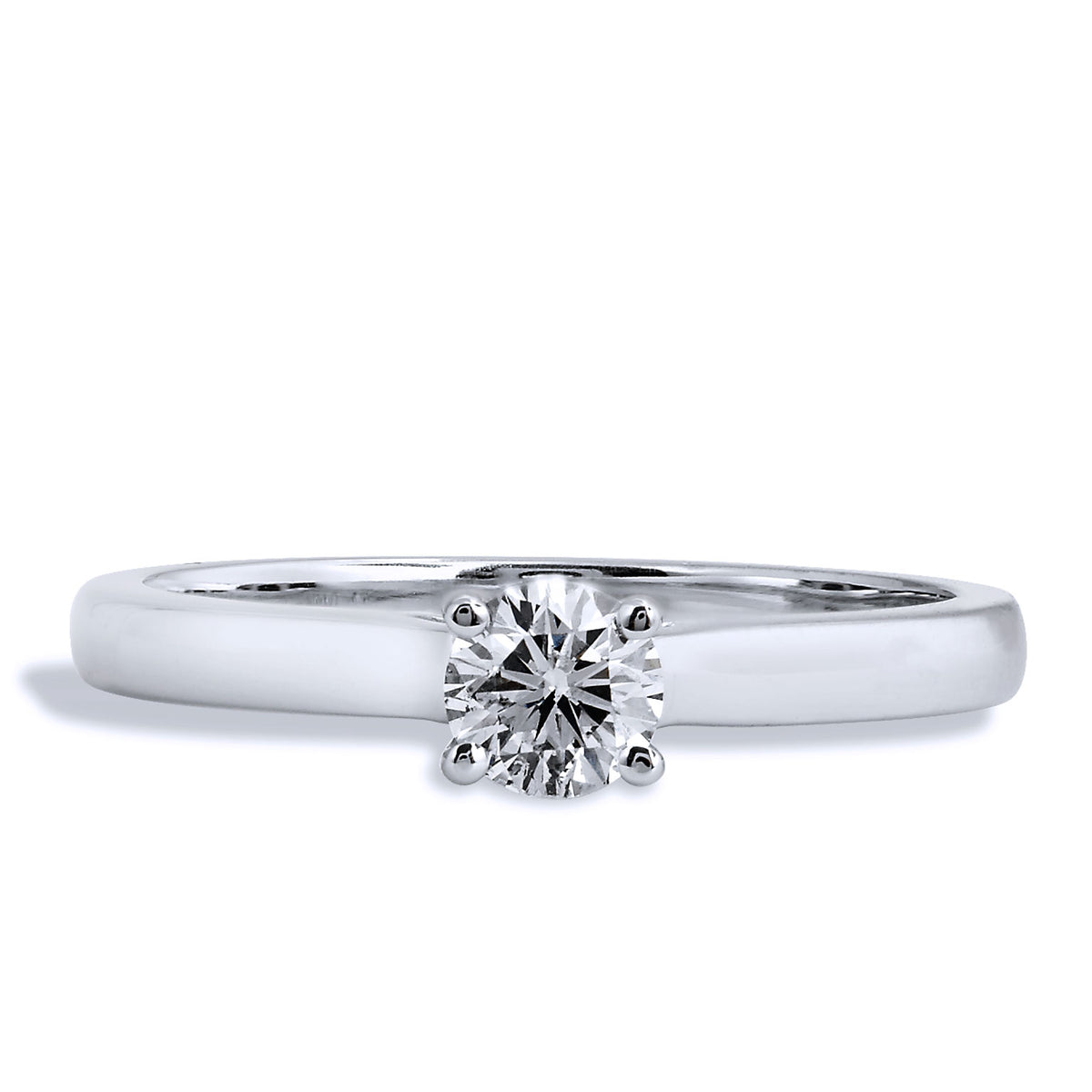 0.34 Carat Round Brilliant Cut Diamond Solitaire Gold Engagement Ring Engagement Rings H&H Jewels