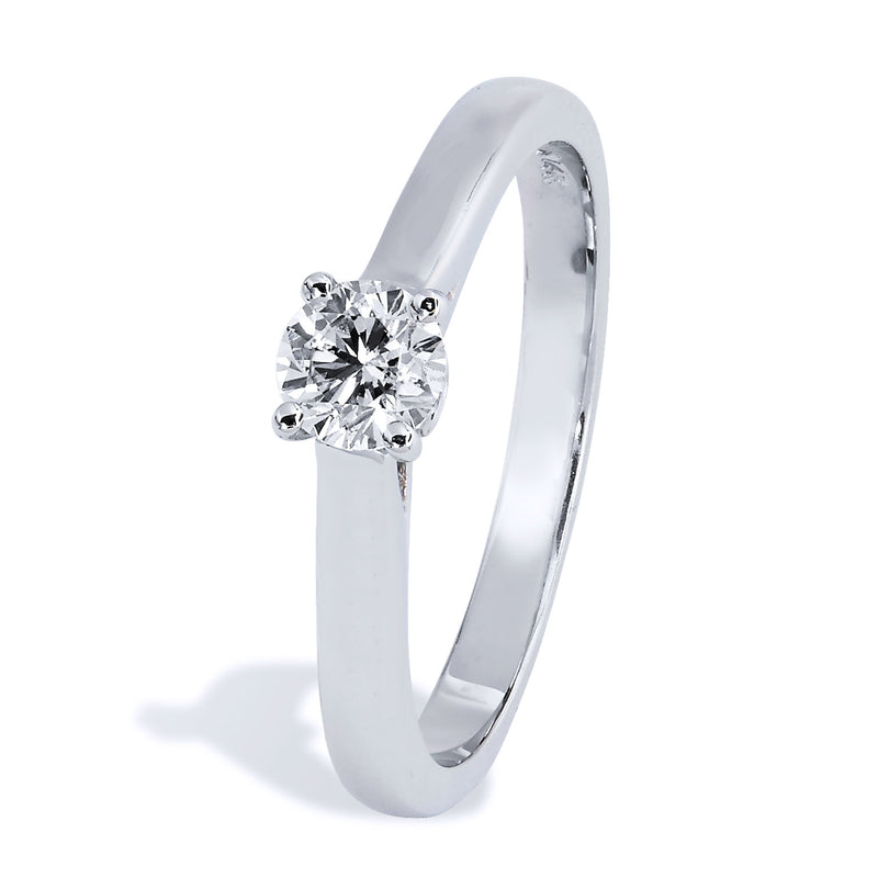 0.34 Carat Round Brilliant Cut Diamond Solitaire Gold Engagement Ring Engagement Rings H&H Jewels