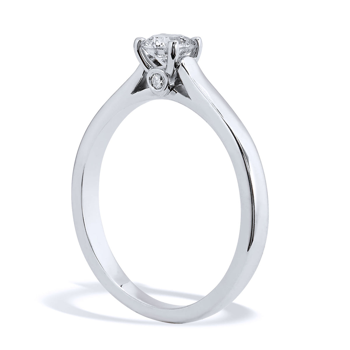 0.34 Carat Round Brilliant Cut Diamond Solitaire Gold Engagement Ring - Alternate View 2