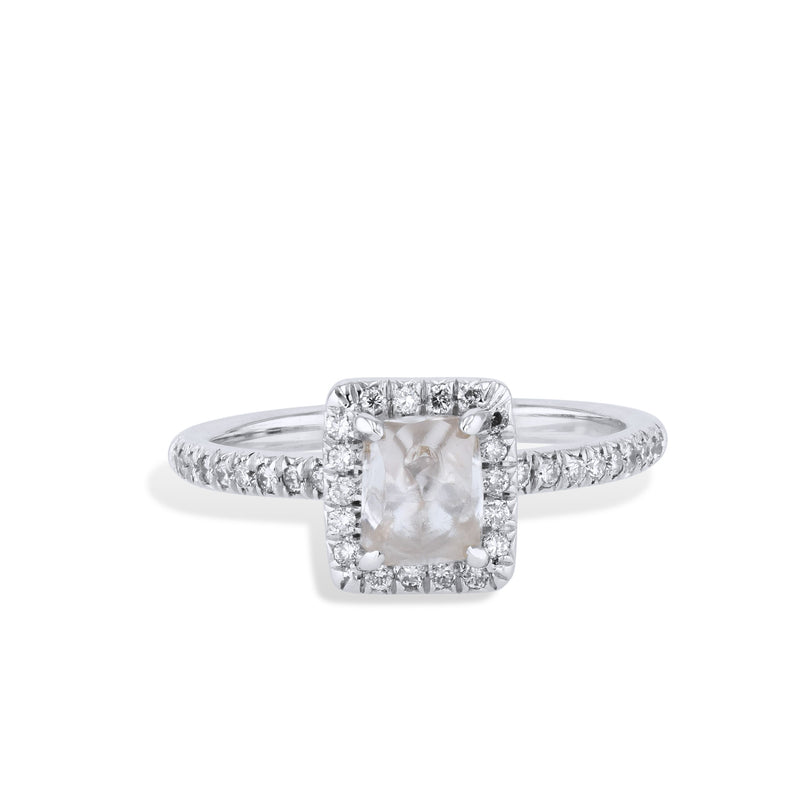 Rough Natural Diamond Palladium Engagement Ring Engagement Rings H&H Jewels