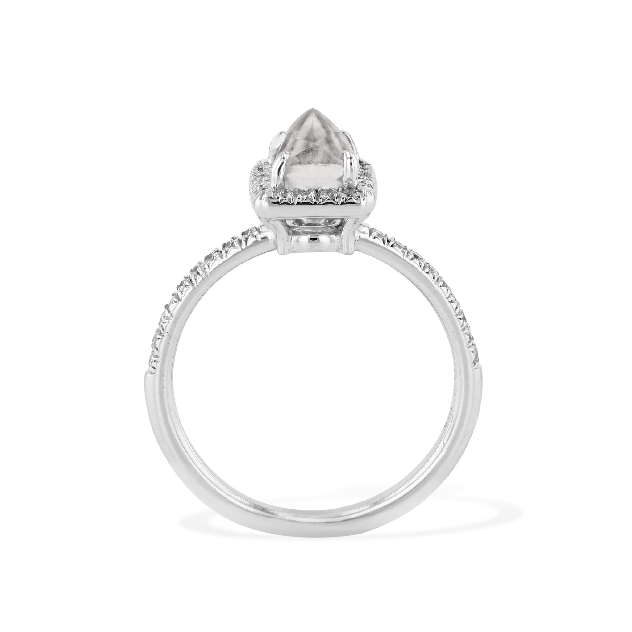 Rough Natural Diamond Palladium Engagement Ring Engagement Rings H&amp;H Jewels