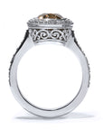 4.03ct Fancy Yellow Brown Diamond Platinum Engagement Ring Rings H&H Jewels