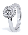1.04 Carat Antique Cushion Cut Diamond Engagement Ring with Halo Engagement Rings H&H Jewels