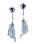 18kt White Gold Moonstone and Diamond Drop Earrings Earrings H&H Jewels