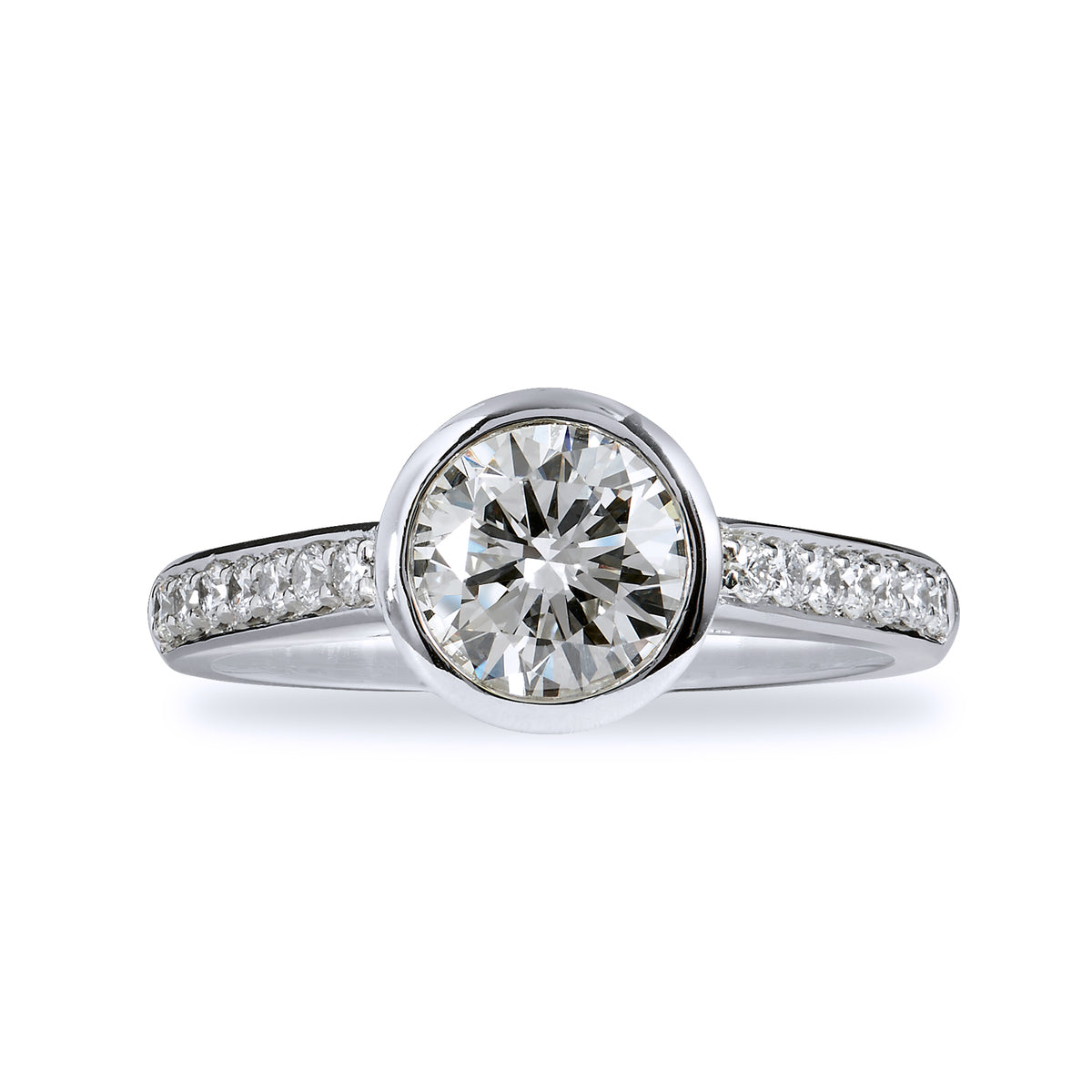 Classic Diamond and Platinum Engagement Ring Rings H&H Jewels