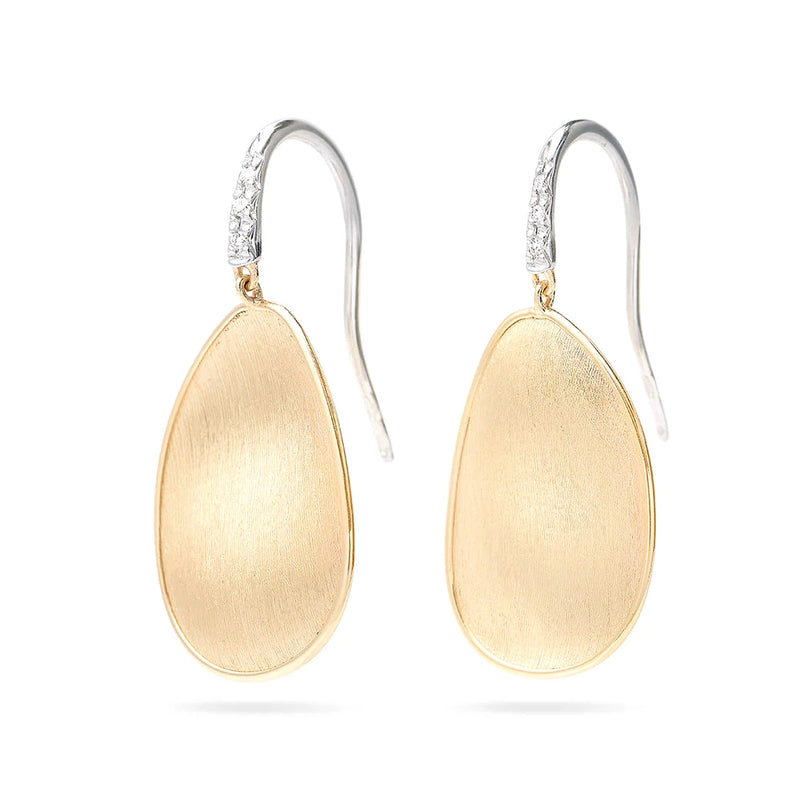 18kt Yellow Gold Diamond Medium Pedal Lunaria Drop Earrings Earrings Marco Bicego