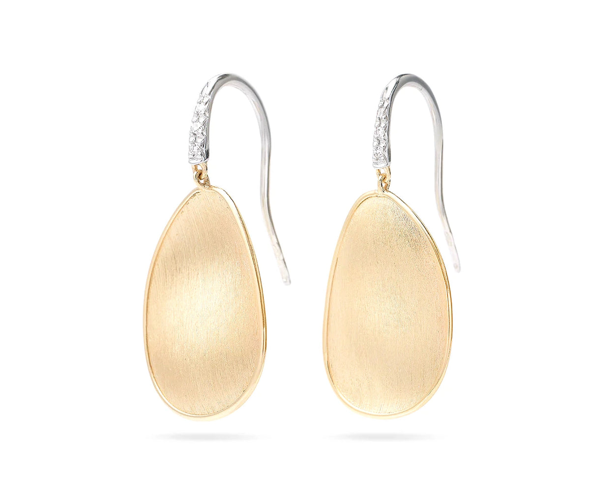 18kt Yellow Gold Diamond Medium Pedal Lunaria Drop Earrings Earrings Marco Bicego