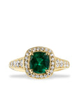 1.18 Carat Emerald Yellow Gold Ring Rings H&H Jewels