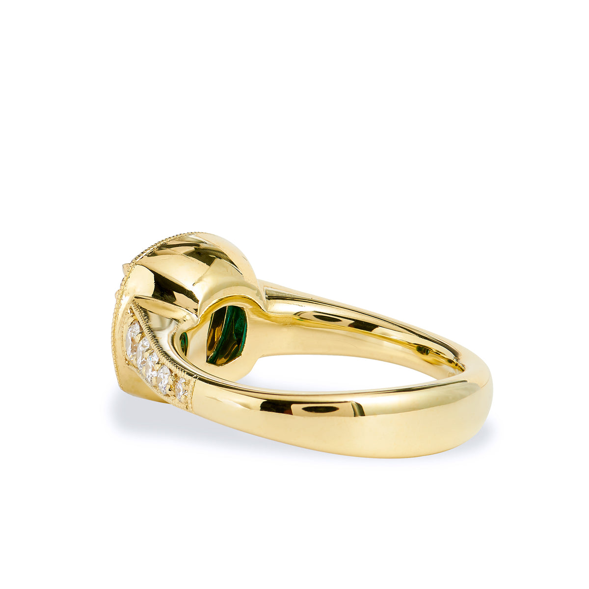 1.18 Carat Emerald Yellow Gold Ring - Alternate View 3