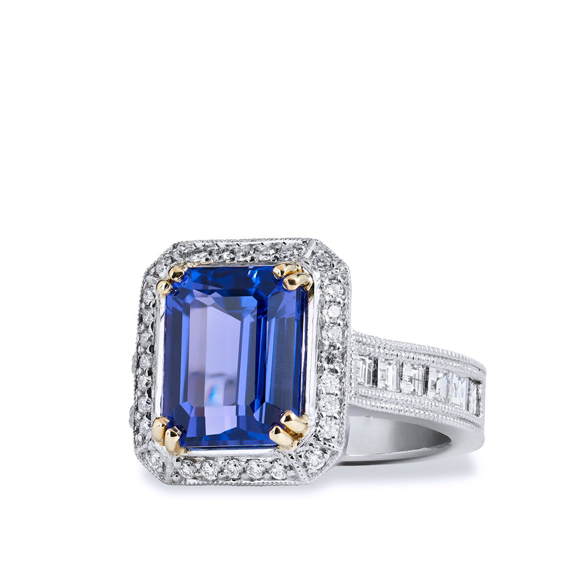 4.91 Carat Tanzanite Diamond Ring Rings H&H Jewels