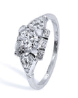 0.93 Carat Art Deco Diamond Platinum Engagement Ring Engagement Rings Estate & Vintage