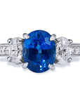 4.32 Carat Madagascar Blue Sapphire and Diamond Ring Rings H&H Jewels