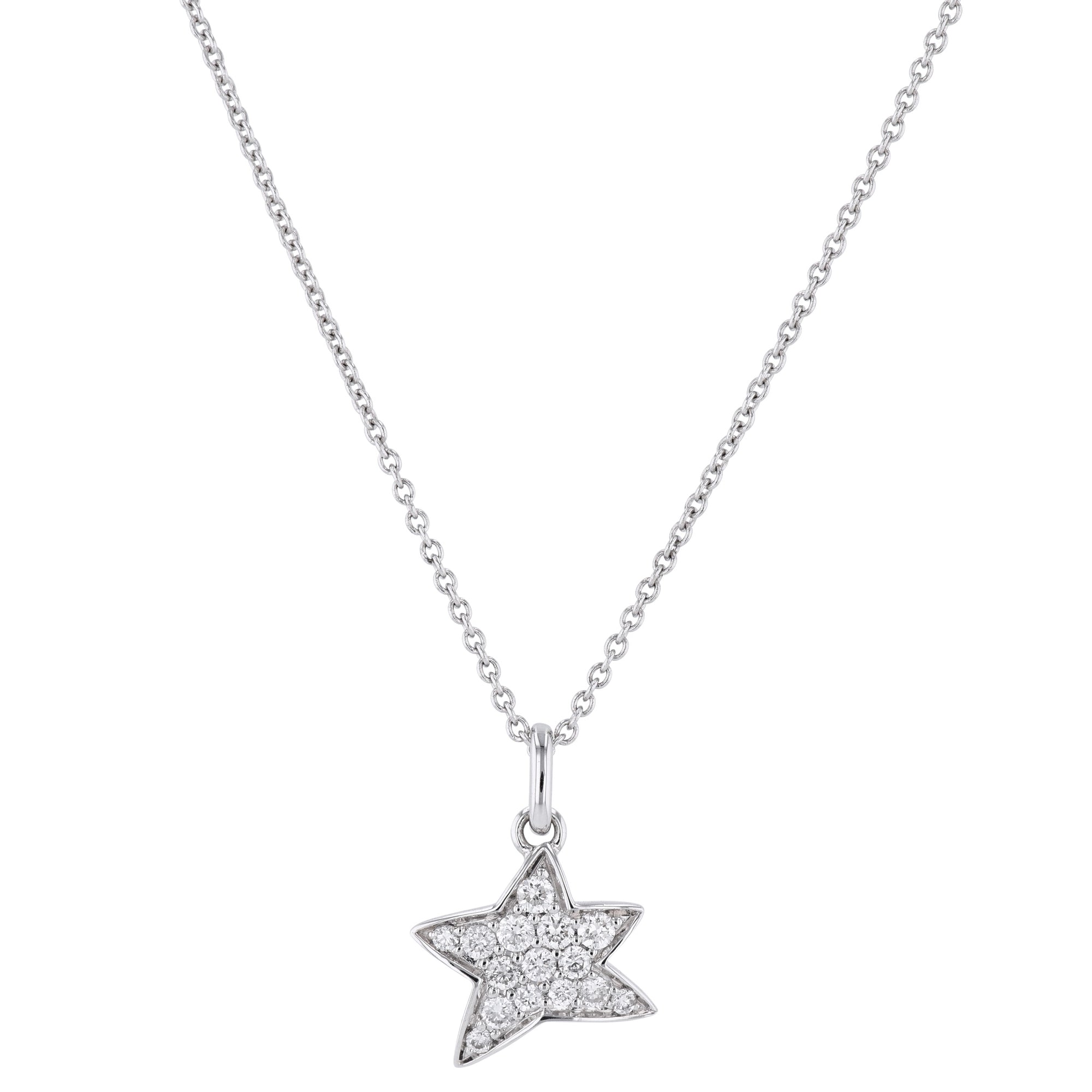 Pave Diamond Starfish Pendant White Gold Necklace Necklaces Curated by H