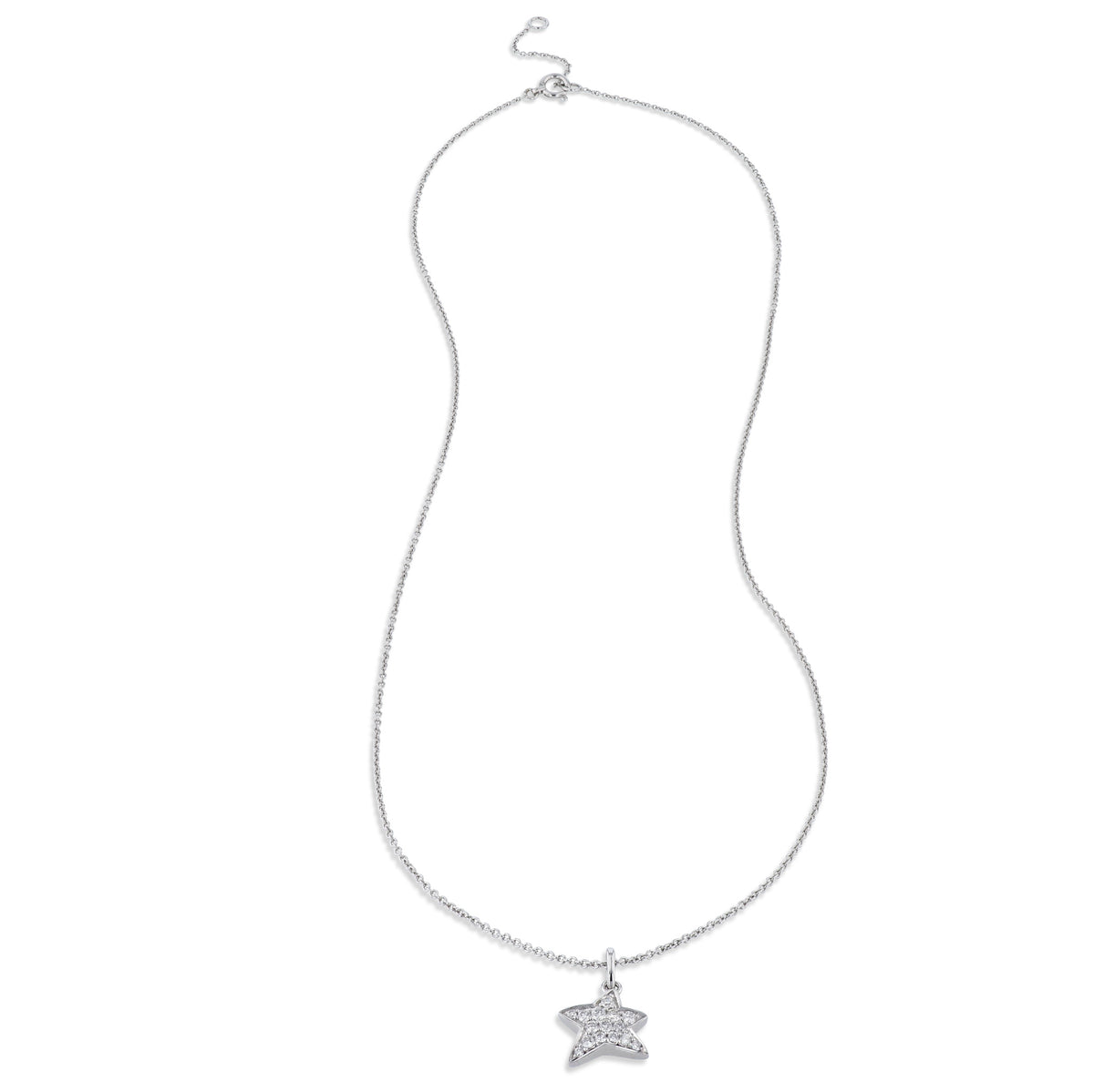 Pave Diamond Starfish Pendant White Gold Necklace - Alternate View 1