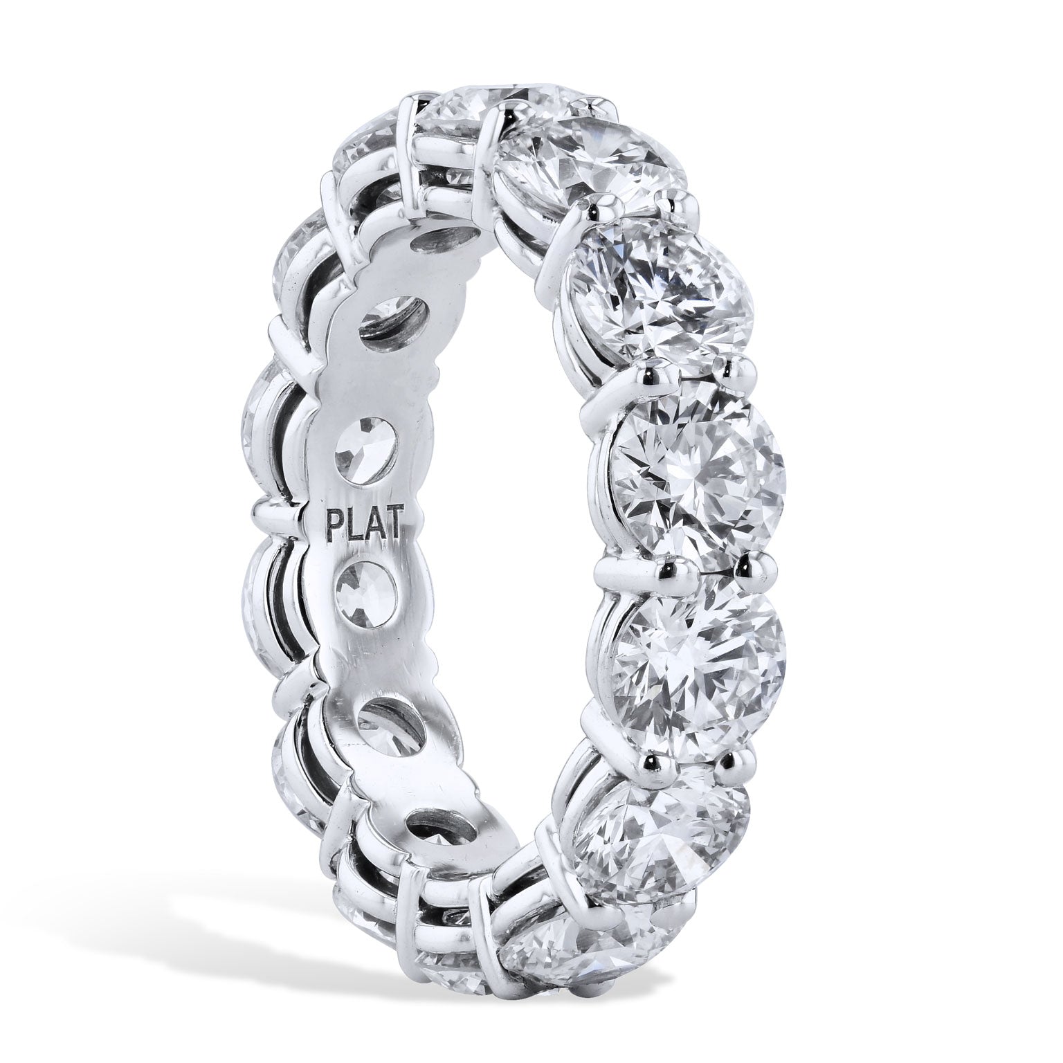 5.83 Carat Diamond Shared-Prong Eternity Band Ring Rings H&amp;H Jewels
