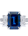 Madagascar Royal Blue Sapphire Diamond Platinum Ring Rings H&H Jewels