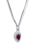 2.00 Carat Pear-Shaped Burmese Ruby and Diamond Pendant Necklaces H&H Jewels