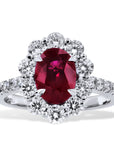 2.13 Carat Vivid Burma Ruby And Diamond Ring Rings H&H Jewels