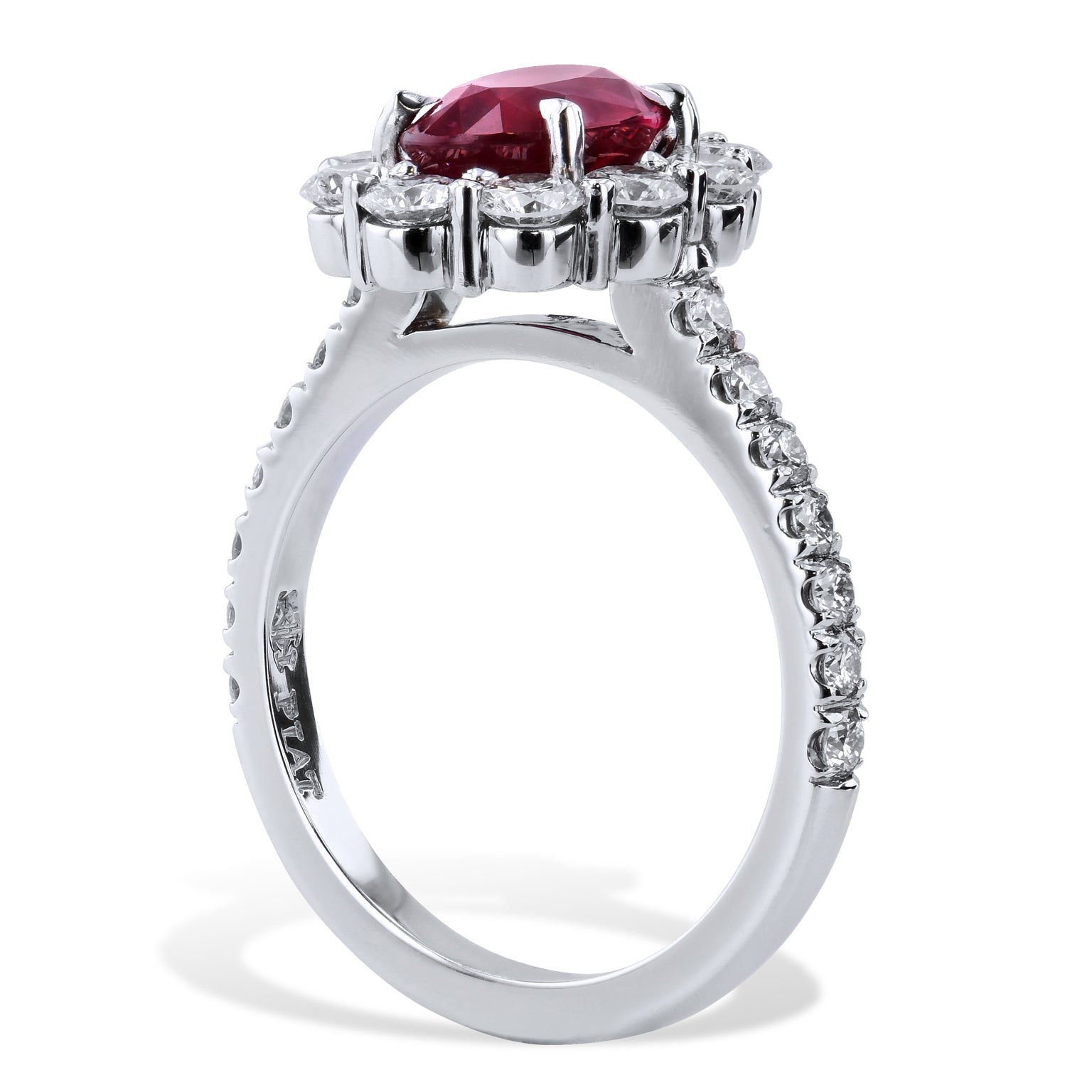 2.13 Carat Vivid Burma Ruby And Diamond Ring Rings H&amp;H Jewels