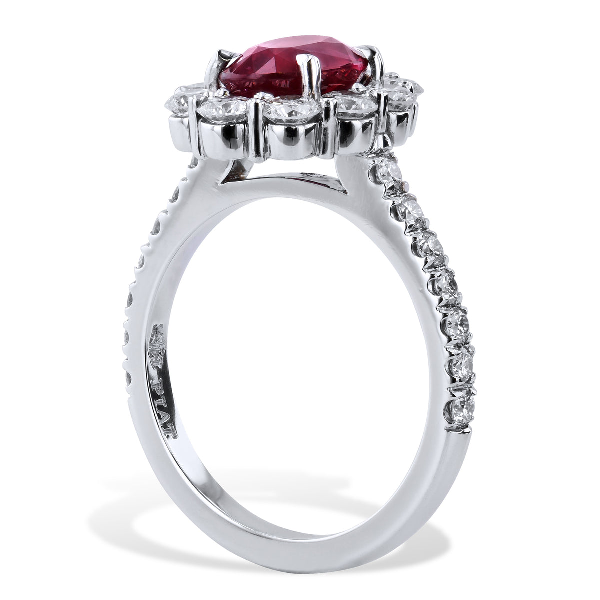 2.13 Carat Vivid Burma Ruby And Diamond Ring - Alternate View 2