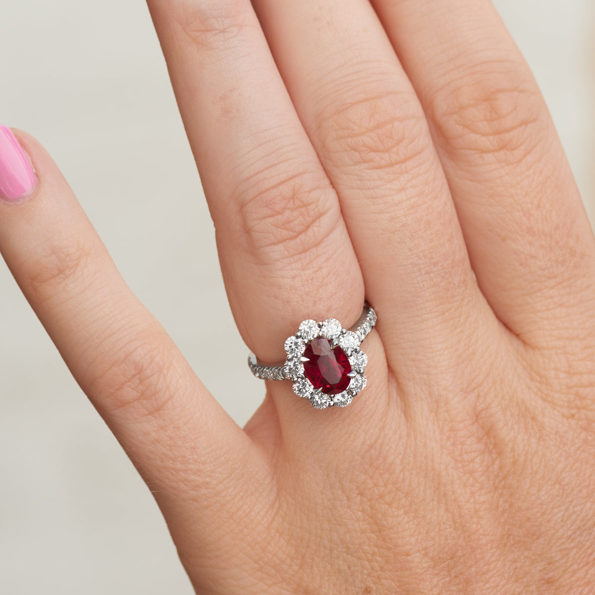 2.13 Carat Vivid Burma Ruby And Diamond Ring - Alternate View 3