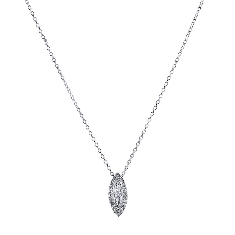 0.22 Carat Marquis Diamond Pendant Necklace Necklaces H&H Jewels