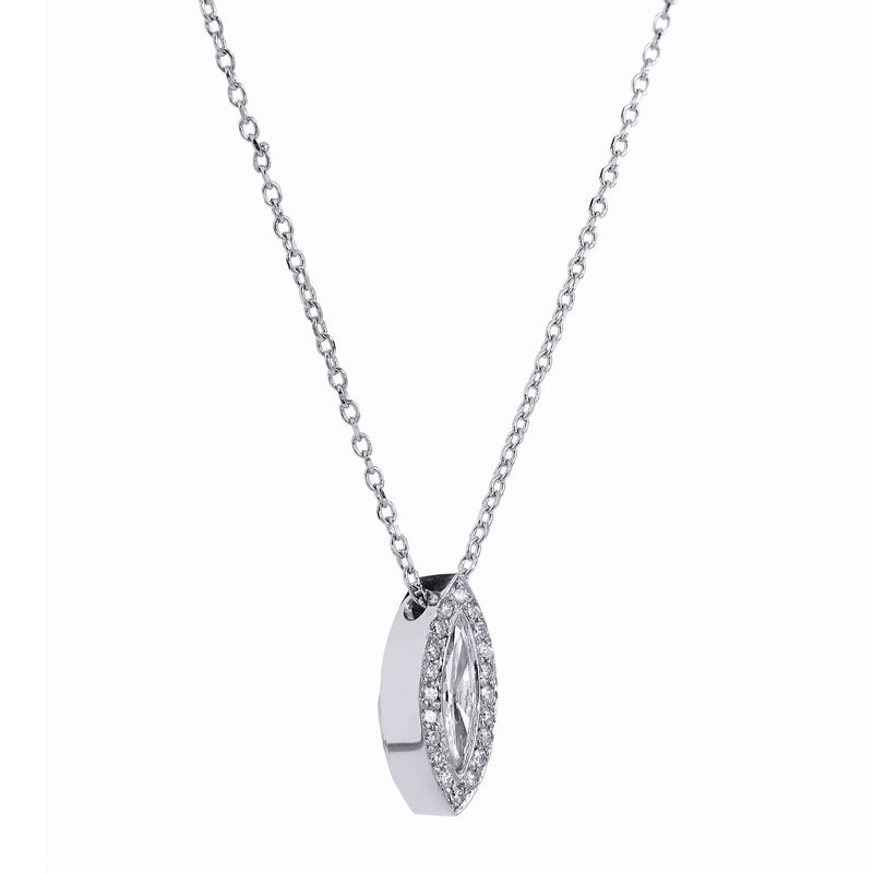 0.22 Carat Marquis Diamond Pendant Necklace Necklaces H&H Jewels