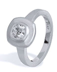 0.59 Carat Diamond Brushed Finish Platinum Bezel Set Engagement Ring Engagement Rings H&H Jewels