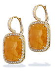 13.58 Carat Cushion Cut Yellow Sapphire And Diamond Earrings Earrings H&H Jewels