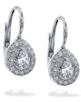 0.41 Carat Pear-Shaped Diamond Lever-Back Earrings Earrings H&H Jewels