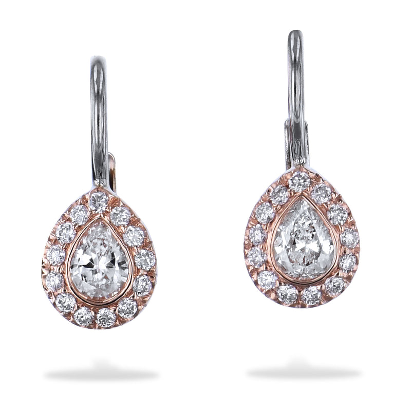 0.31 Carat Pear-Shaped Diamond Lever-Back Earrings Earrings H&H Jewels