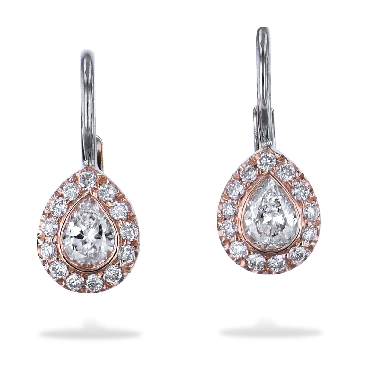 0.31 Carat Pear-Shaped Diamond Lever-Back Earrings Earrings H&H Jewels