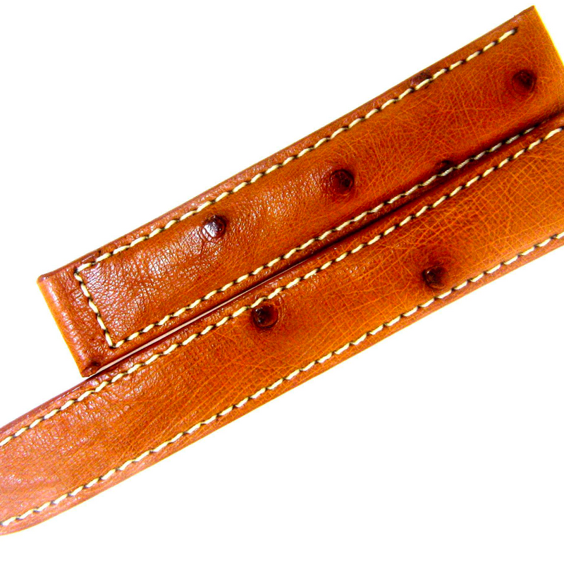 Baume & Mercier Ostrich Light Chestnut Strap - 18mm Regular Watches Baume & Mercier