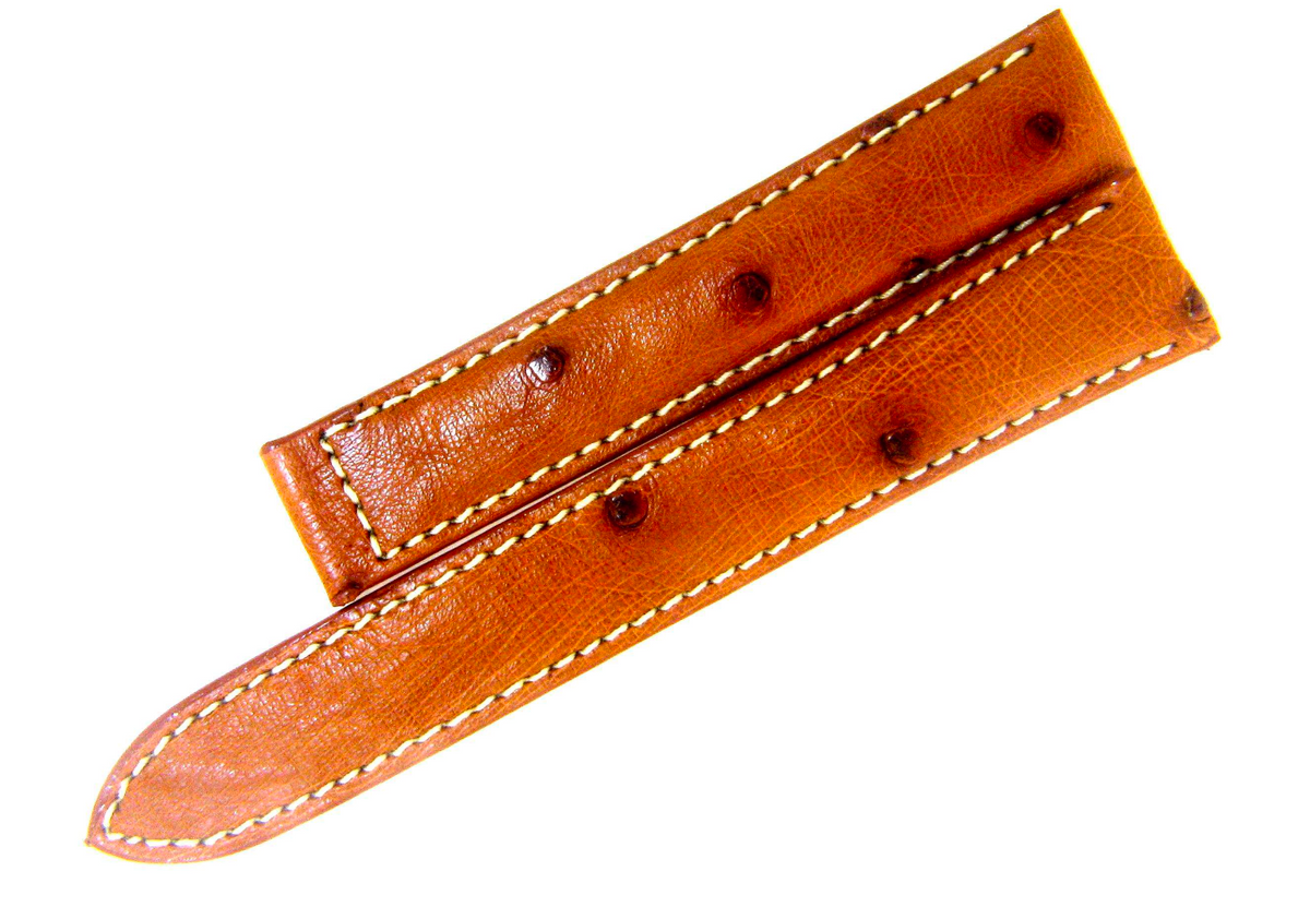 Baume & Mercier Ostrich Light Chestnut Strap - 18mm Regular Watches Baume & Mercier
