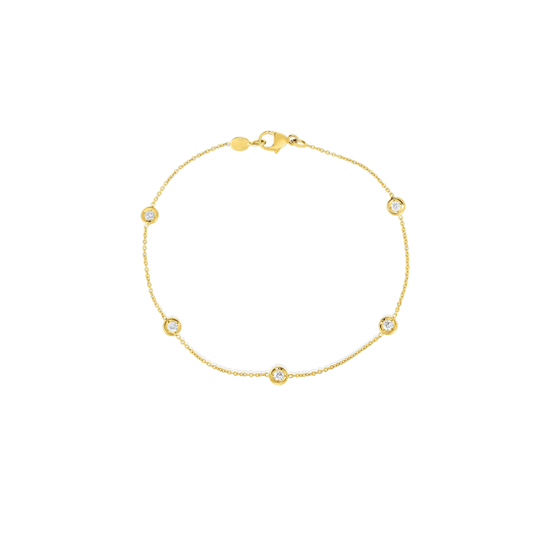 18K Yellow Gold Diamonds By The Inch 5 Station Bracelet Bracelets Roberto Coin