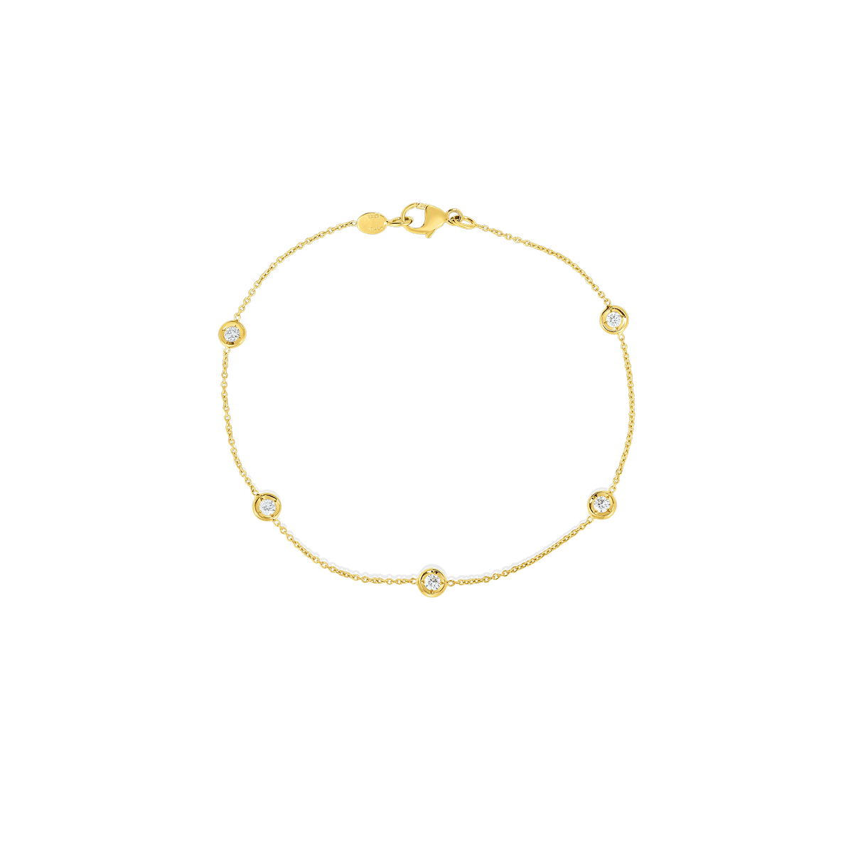 18K Yellow Gold Diamonds By The Inch 5 Station Bracelet Bracelets Roberto Coin