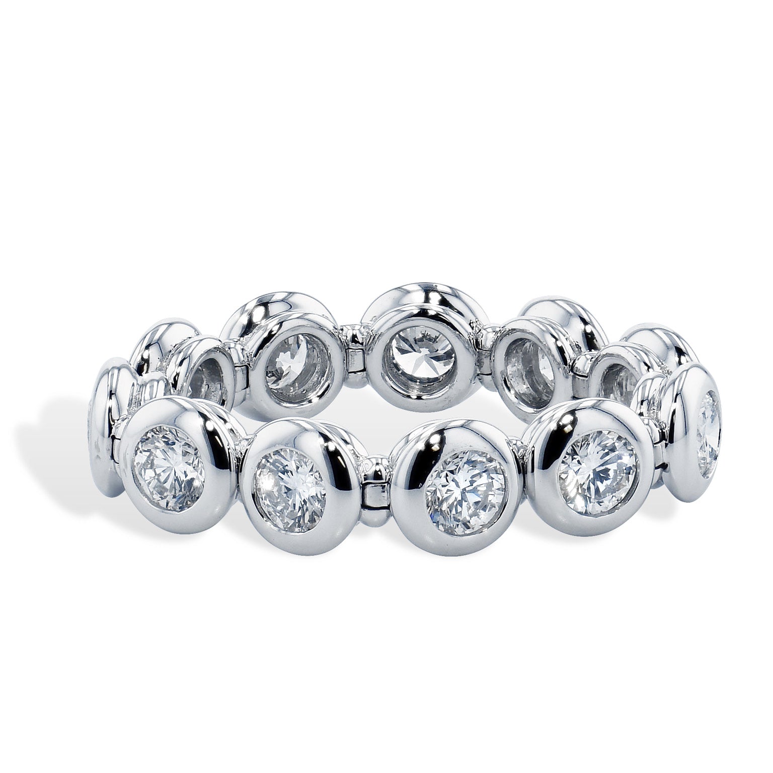 1.63 Carat Diamond Bezel-Set Flexi-Band Ring Rings H&amp;H Jewels