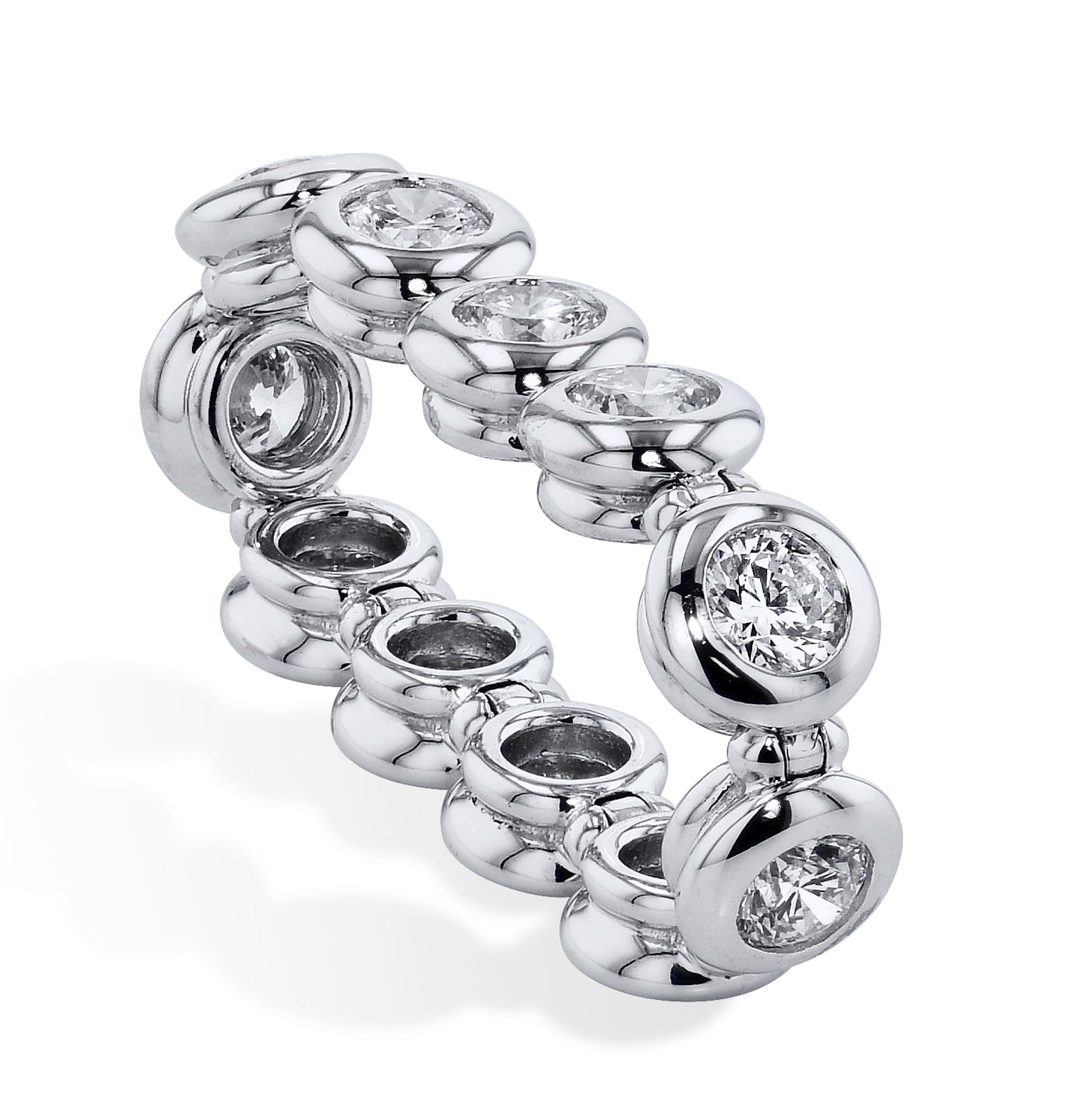 1.63 Carat Diamond Bezel-Set Flexi-Band Ring Rings H&amp;H Jewels
