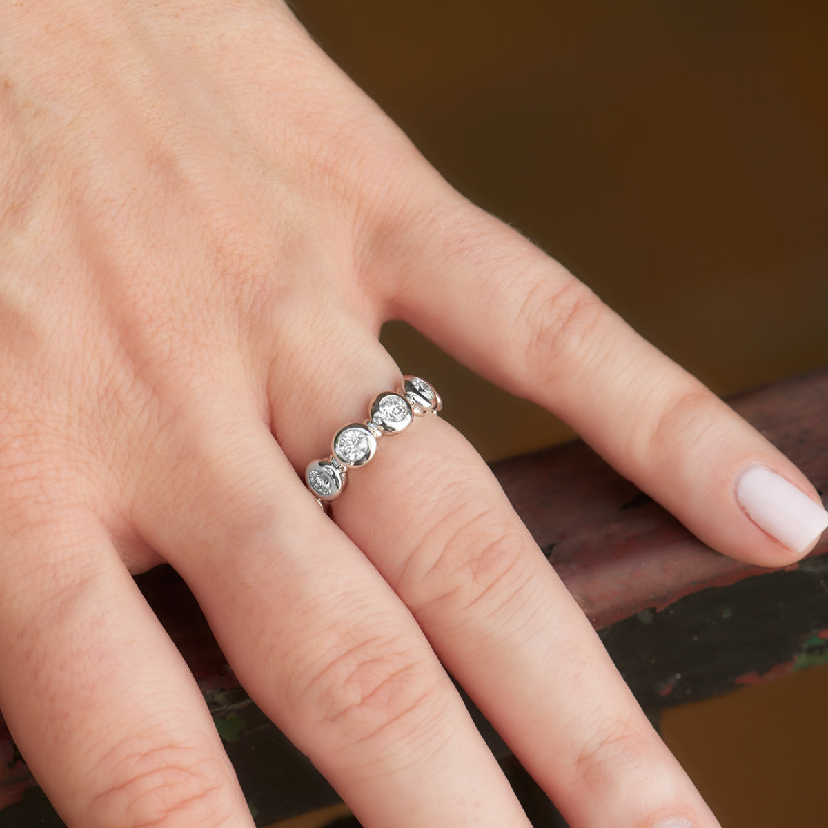 1.63 Carat Diamond Bezel-Set Flexi-Band Ring - Alternate View 3