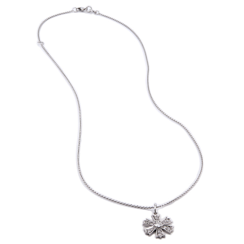 0.25 Carat Diamond Pave Flower Pendant Necklaces H&H Jewels