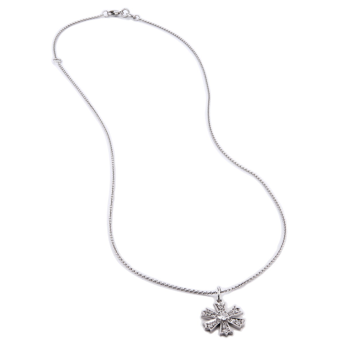 0.25 Carat Diamond Pave Flower Pendant - Alternate View 1